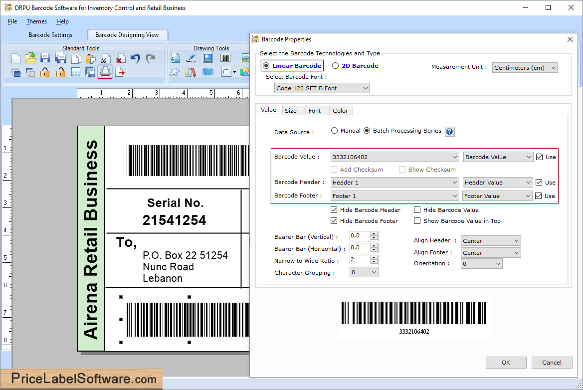 Barcode label software for inventory control bar code labels maker program