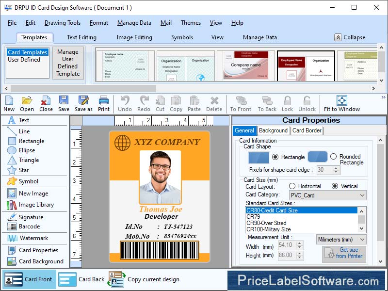 Create Employee ID Badges software