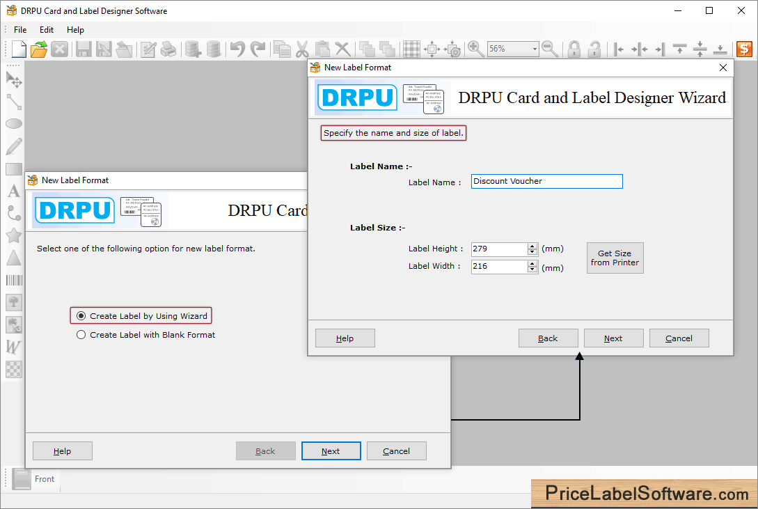 Create Label by using Wizard