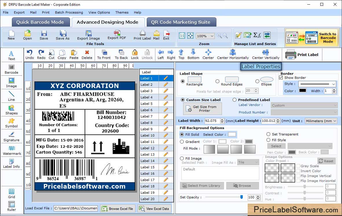 Label Properties