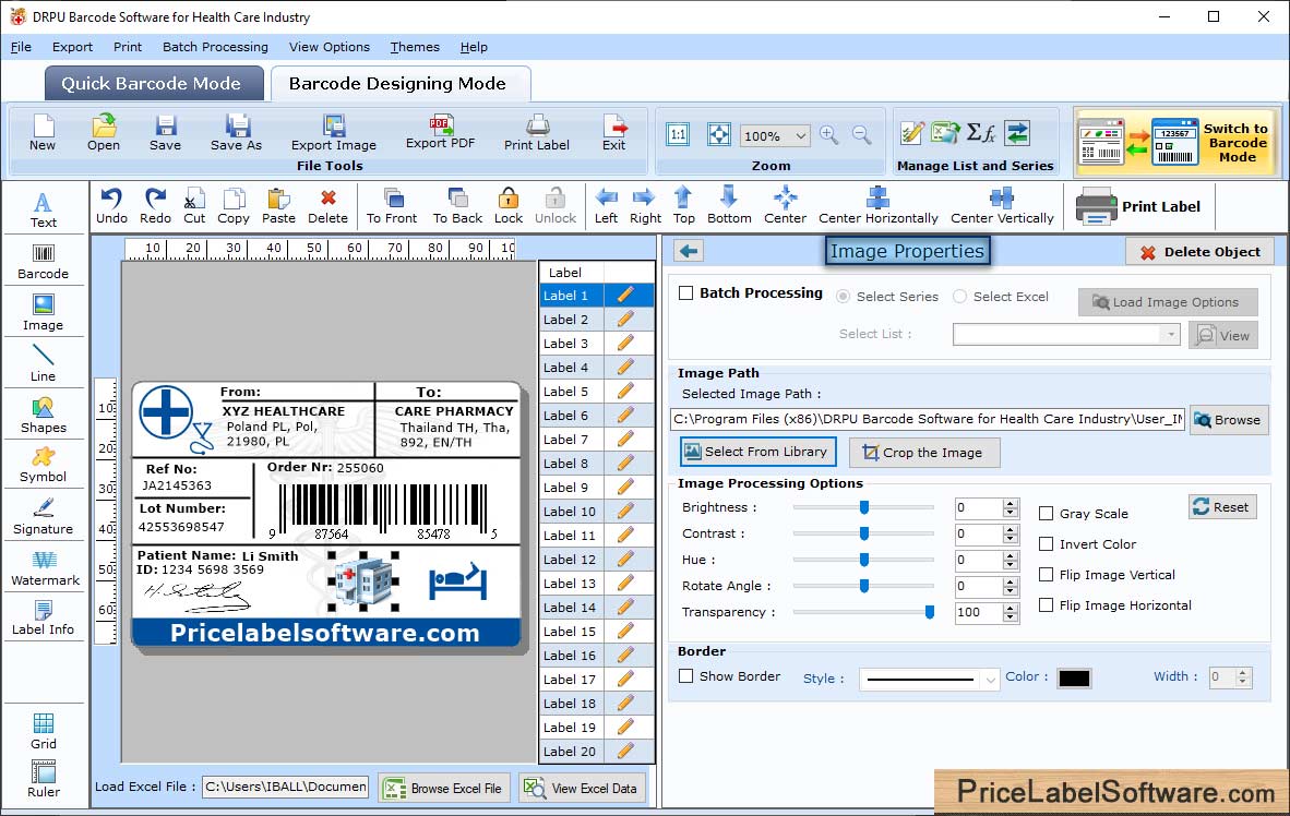 Barcode Label Software for Healthcare Industry