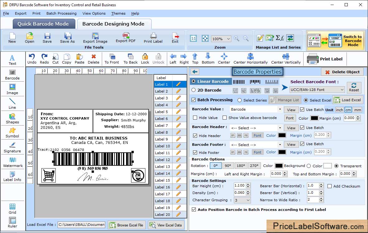 Barcode Label Software for Inventory Control