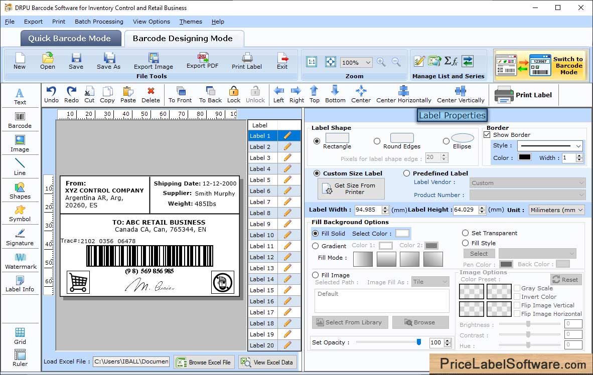 Label Properties