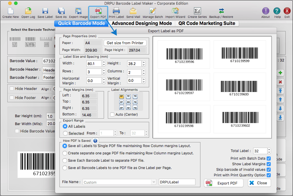 Print Barcode Labels