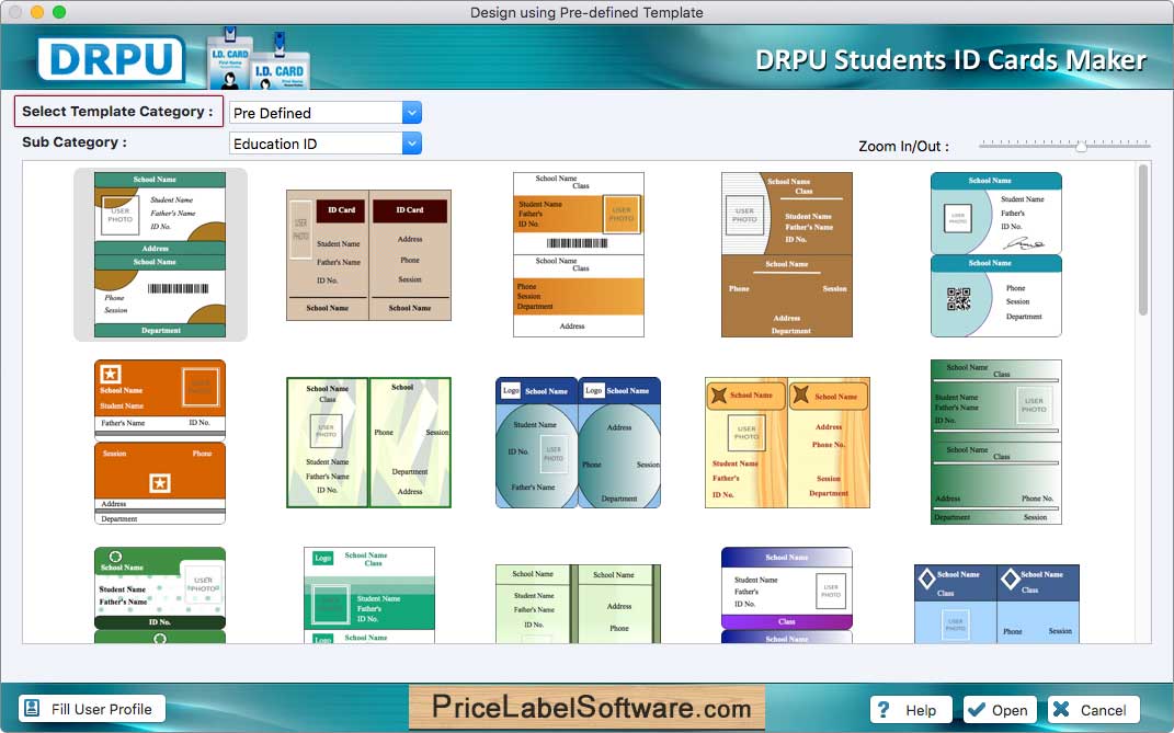 Choose Pre-defined Template