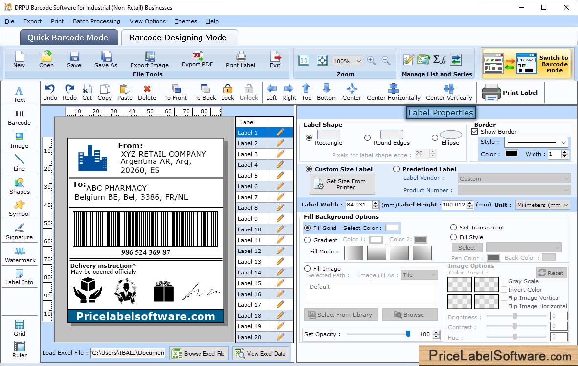 Label Properties