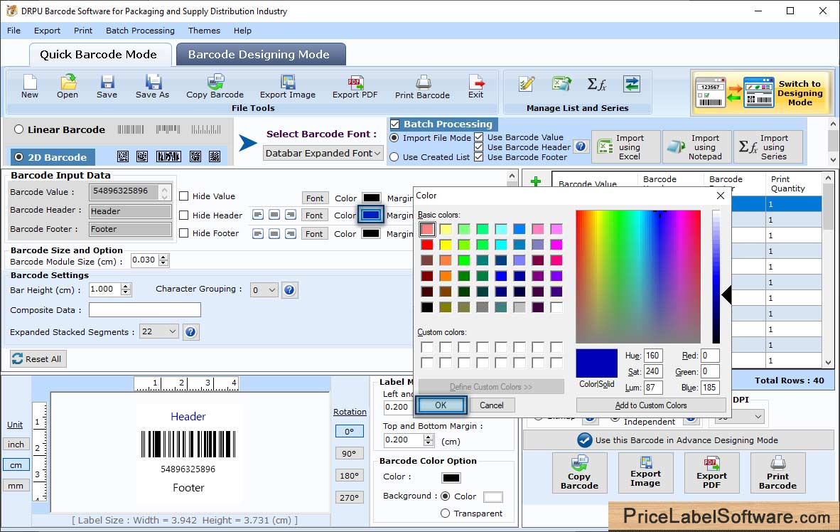 Barcode Label Software for Packaging and Supply