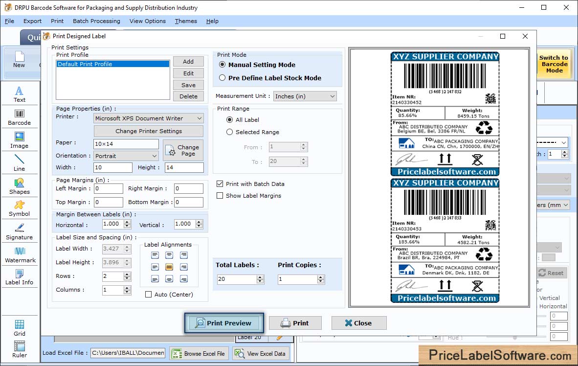 Barcode Label Software for Packaging and Supply