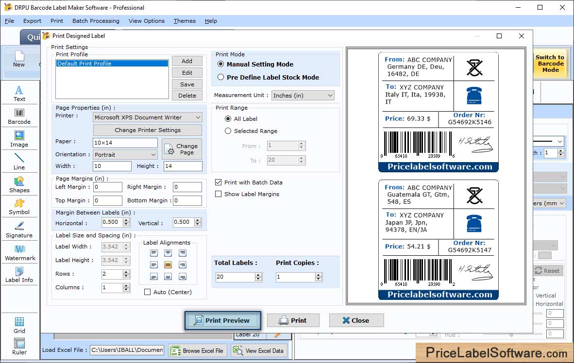 Barcode Label Software - Professional Edition