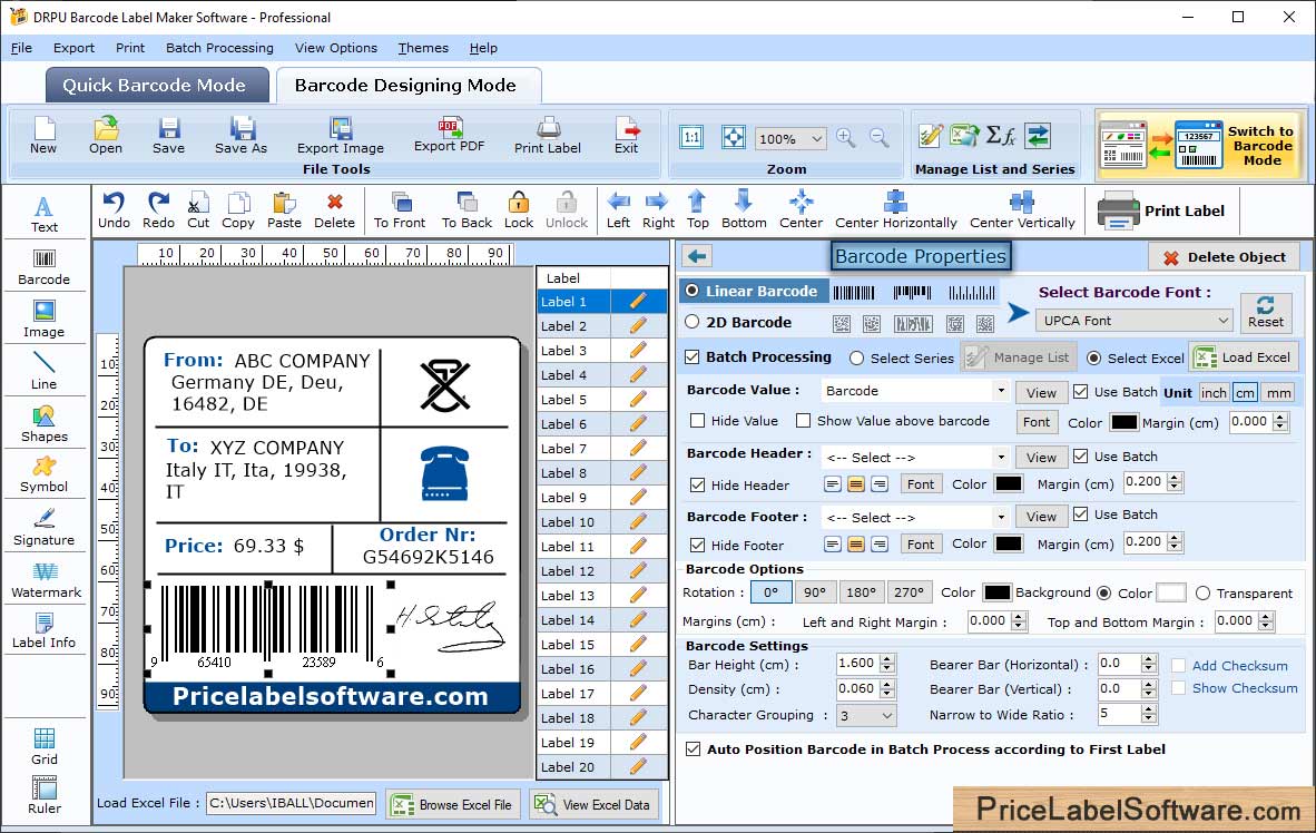 Barcode Properties