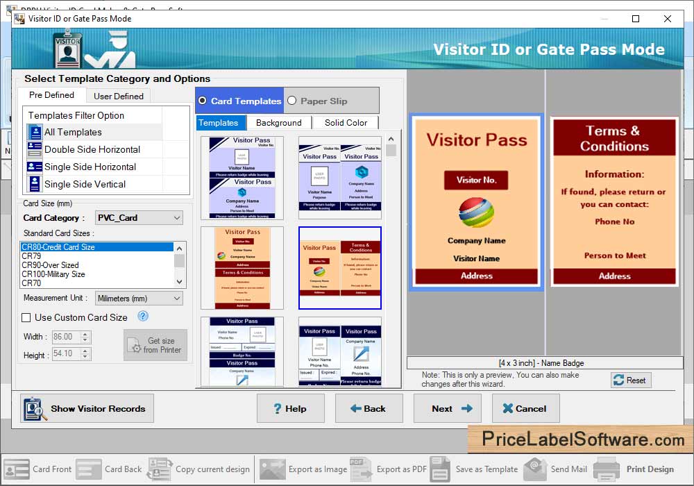 Select Pre-defined Templates 